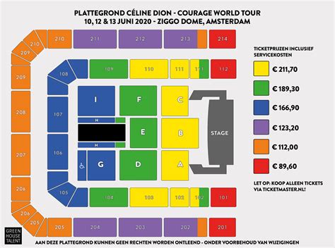 stoelnummers ziggo dome plattegrond rangen